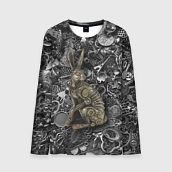Мужской лонгслив Металлический заяц - стимпанк
