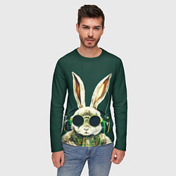 Лонгслив мужской Заяц меломан, цвет: 3D-принт — фото 2