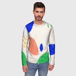 Лонгслив мужской Разноцветные пятна, цвет: 3D-принт — фото 2