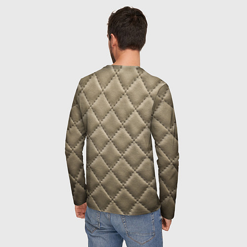 Мужской лонгслив Стёганая кожа - fashion texture / 3D-принт – фото 4