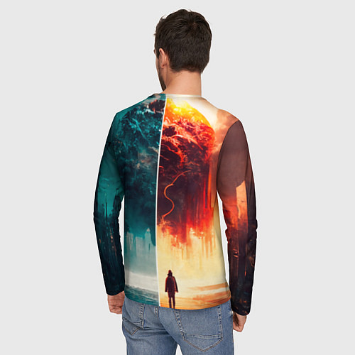 Мужской лонгслив Параллельные вселенные / 3D-принт – фото 4