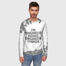Лонгслив мужской Im doing engineer things: на светлом, цвет: 3D-принт — фото 2