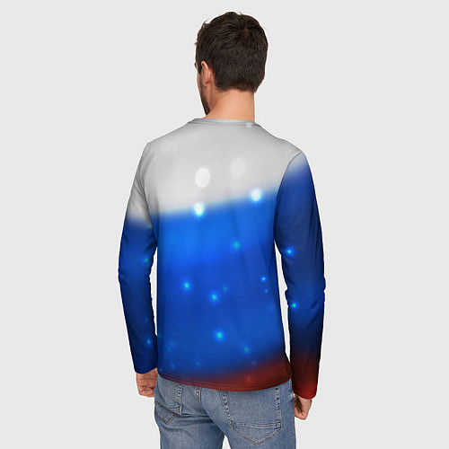 Мужской лонгслив Москва на фоне флага России / 3D-принт – фото 4
