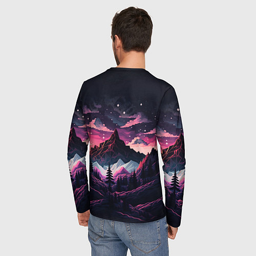 Мужской лонгслив Луна в горах / 3D-принт – фото 4