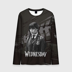 Мужской лонгслив Wednesday black and white