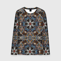 Лонгслив мужской Этнический круговой орнамент, цвет: 3D-принт