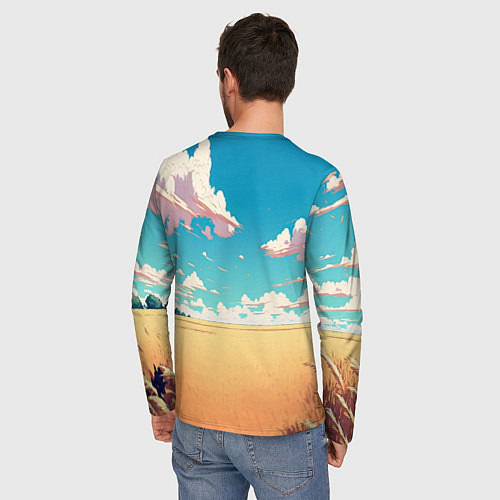 Мужской лонгслив Мемный кот в хлебе / 3D-принт – фото 4