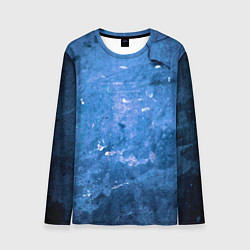 Лонгслив мужской Тёмно-синяя абстрактная стена льда, цвет: 3D-принт