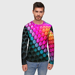 Лонгслив мужской Шейповые грани, цвет: 3D-принт — фото 2