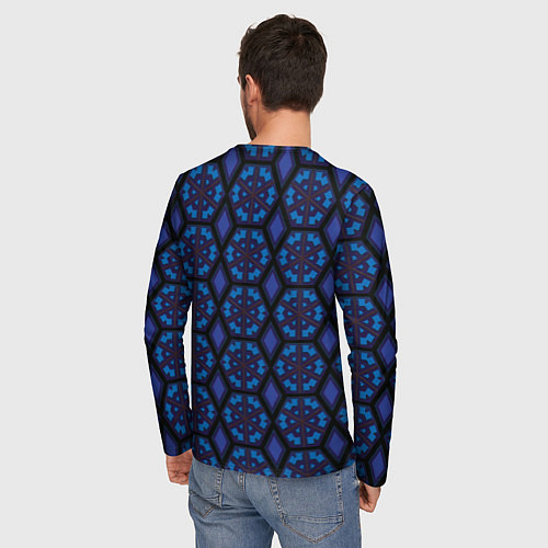 Мужской лонгслив Орнамент из шестиугольников / 3D-принт – фото 4