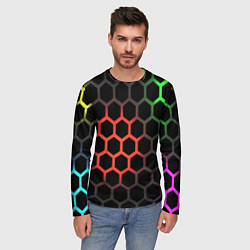 Лонгслив мужской Gradient hexagon genshin, цвет: 3D-принт — фото 2