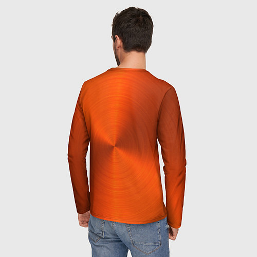 Мужской лонгслив Оранжевый волнообразный дисковый узор / 3D-принт – фото 4
