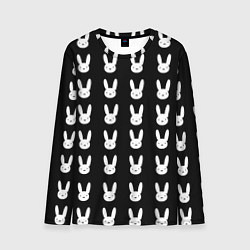 Лонгслив мужской Bunny pattern black, цвет: 3D-принт