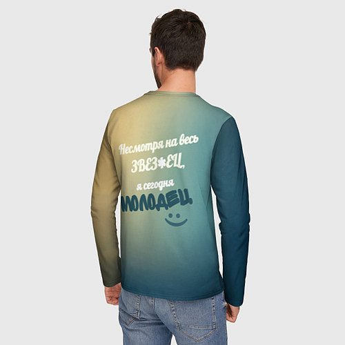 Мужской лонгслив Корги молодец / 3D-принт – фото 4