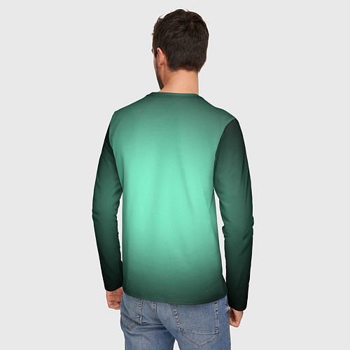 Мужской лонгслив Аквамариновый градиент / 3D-принт – фото 4