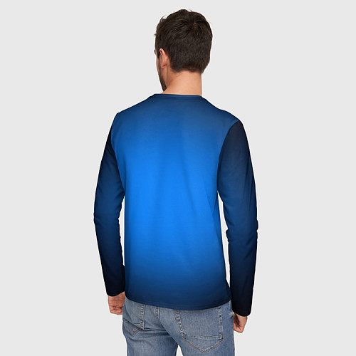 Мужской лонгслив Лазурный фон и черная виньетка / 3D-принт – фото 4