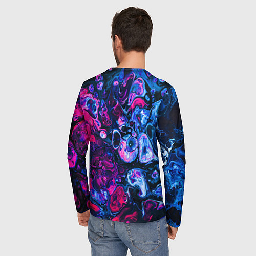 Мужской лонгслив Сине-малиновая горная порода / 3D-принт – фото 4