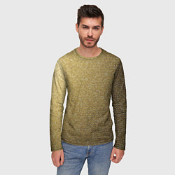 Лонгслив мужской Текстура золотой ткани, цвет: 3D-принт — фото 2