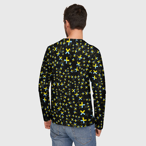 Мужской лонгслив TXT pattern logo / 3D-принт – фото 4