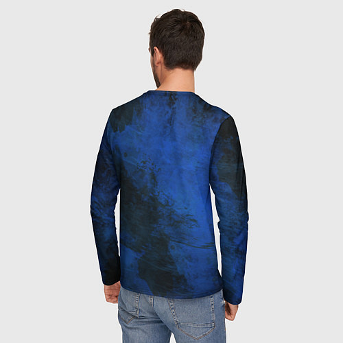 Мужской лонгслив Синий дым / 3D-принт – фото 4