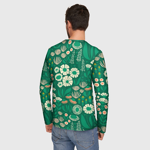 Мужской лонгслив Поле цветов / 3D-принт – фото 4