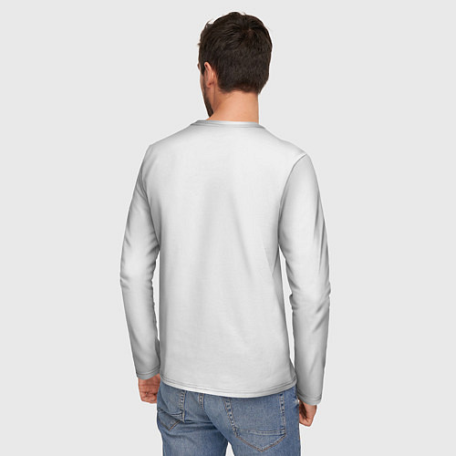 Мужской лонгслив Арт белая кошка / 3D-принт – фото 4