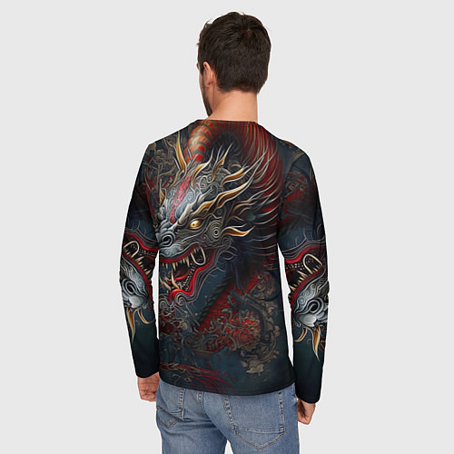 Мужской лонгслив Дракон Irezumi / 3D-принт – фото 4