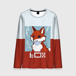 Лонгслив мужской Пиксельная лиса с надписью fox, цвет: 3D-принт