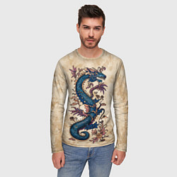 Лонгслив мужской Irezumi японский дракон-змей, цвет: 3D-принт — фото 2