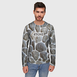Лонгслив мужской Стенка из камня, цвет: 3D-принт — фото 2