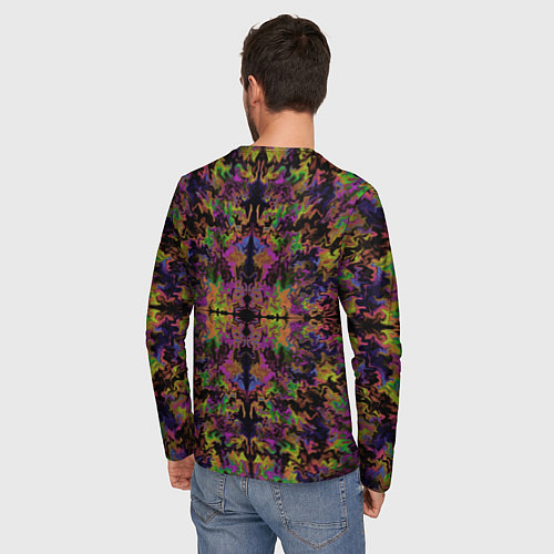 Мужской лонгслив Цветная психоделика / 3D-принт – фото 4