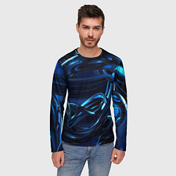 Лонгслив мужской Фрактальный узор волны, цвет: 3D-принт — фото 2