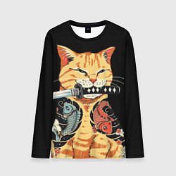 Лонгслив мужской Yakuza tattoo cat, цвет: 3D-принт