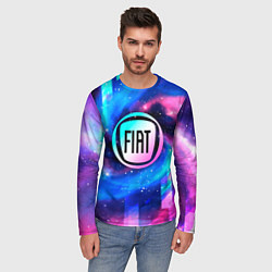 Лонгслив мужской Fiat неоновый космос, цвет: 3D-принт — фото 2