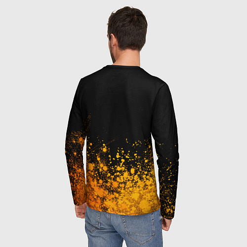 Мужской лонгслив Chery - gold gradient: символ сверху / 3D-принт – фото 4