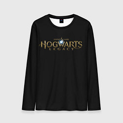 Лонгслив мужской Hogwarts Legacy логотип на черном фоне, цвет: 3D-принт