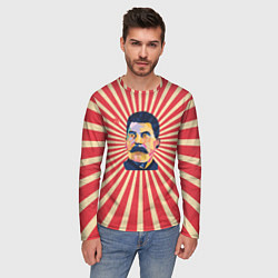 Лонгслив мужской Сталин полигональный, цвет: 3D-принт — фото 2