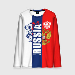 Мужской лонгслив Russia national team: white blue red
