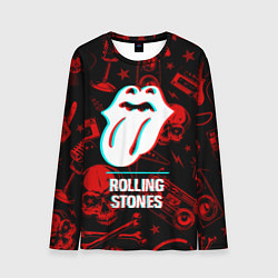 Лонгслив мужской Rolling Stones rock glitch, цвет: 3D-принт