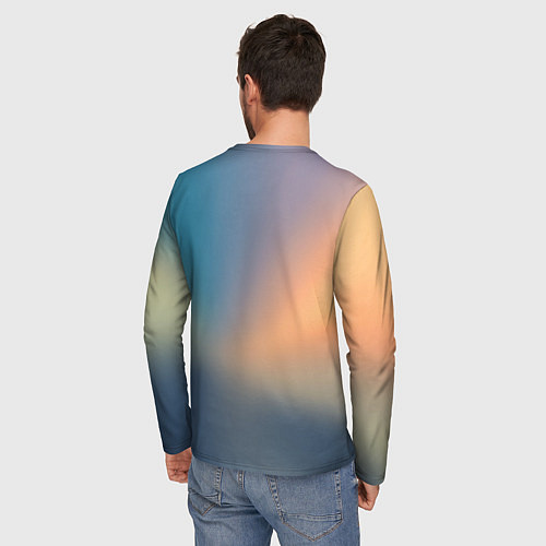 Мужской лонгслив Орел с мечом в облаках на закате / 3D-принт – фото 4