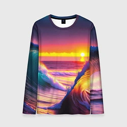 Лонгслив мужской Волны на закате, цвет: 3D-принт