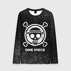 Лонгслив мужской One Piece с потертостями на темном фоне, цвет: 3D-принт