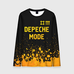 Лонгслив мужской Depeche Mode - gold gradient: символ сверху, цвет: 3D-принт