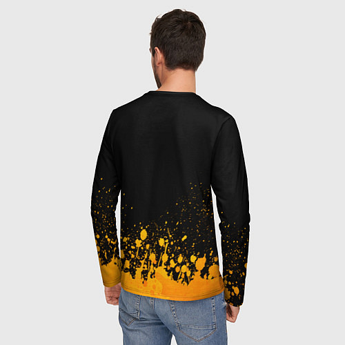 Мужской лонгслив Depeche Mode - gold gradient: символ сверху / 3D-принт – фото 4
