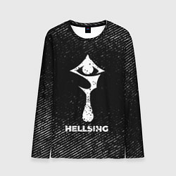 Лонгслив мужской Hellsing с потертостями на темном фоне, цвет: 3D-принт