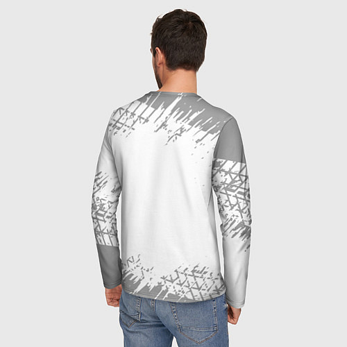 Мужской лонгслив Lifan speed на светлом фоне со следами шин / 3D-принт – фото 4