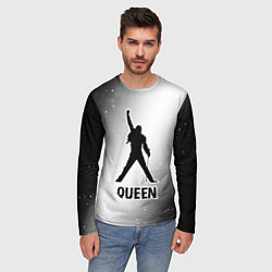 Лонгслив мужской Queen glitch на светлом фоне, цвет: 3D-принт — фото 2