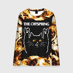 Лонгслив мужской The Offspring рок кот и огонь, цвет: 3D-принт