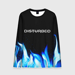 Мужской лонгслив Disturbed blue fire