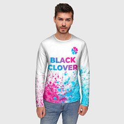 Лонгслив мужской Black Clover neon gradient style: символ сверху, цвет: 3D-принт — фото 2